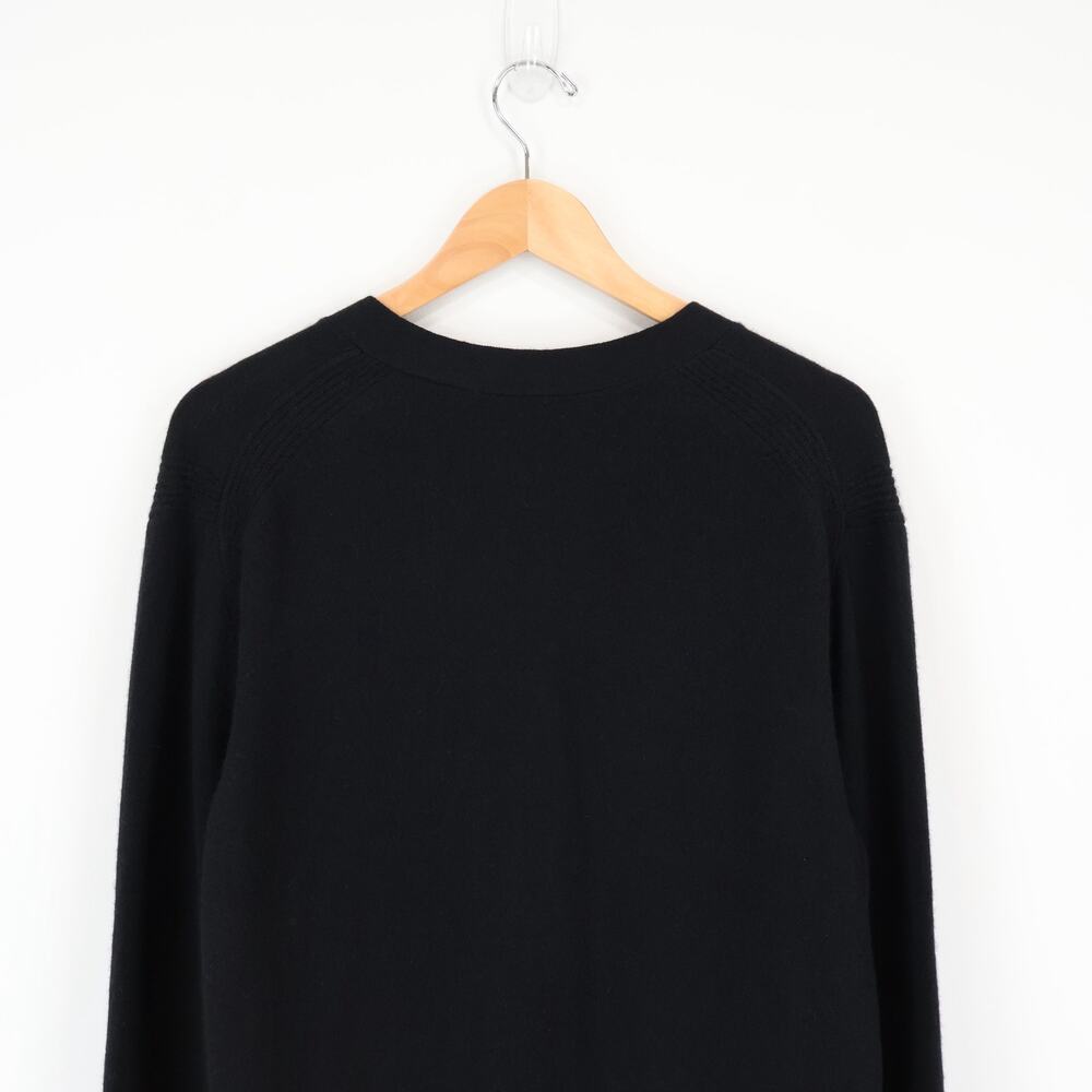 NWT J. Crew Cashmere V-Neck Patch-Pocket Cardigan Relaxed Fit Black Size Small - Picture 6 of 9